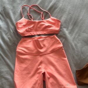 alo yoga airlift intrigue bra and airlift energy shorts